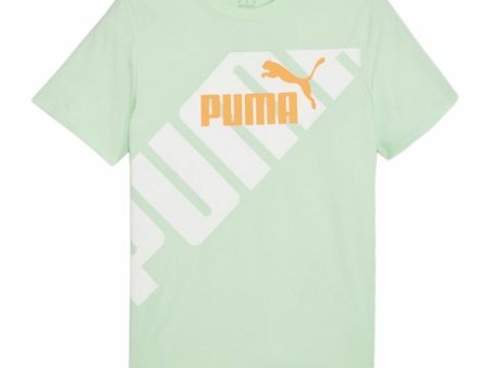 Men’s Short Sleeve T-Shirt Puma POWER Graphic  Cyan Online now