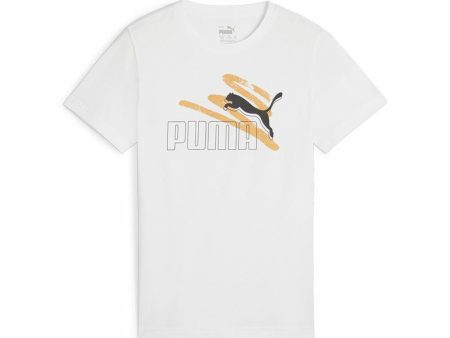 Child s Short Sleeve T-Shirt Puma Essential+ AB White on Sale