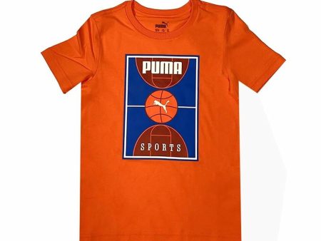 Child s Short Sleeve T-Shirt Puma Bppo Basket Blank Ba Orange Online Hot Sale