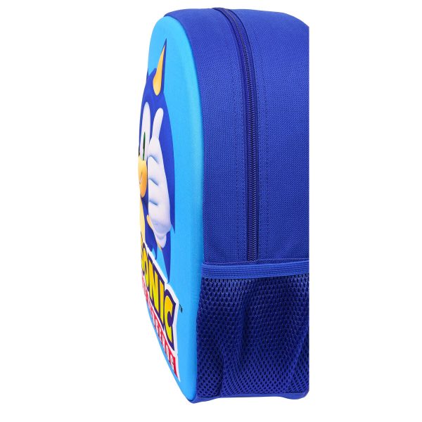 3D School Bag Sonic Speed Blue 27 x 33 x 10 cm Fashion