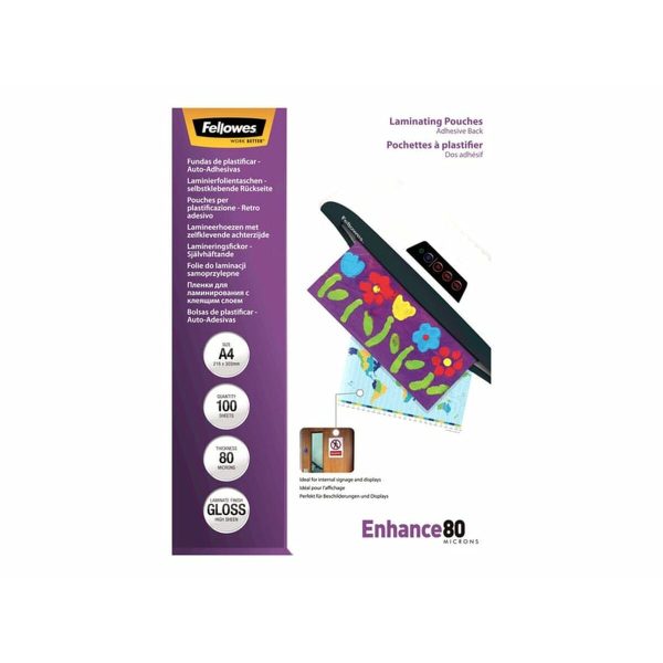 Laminating Pouches Fellowes 100 Pieces Transparent A4 (5 Units) Sale