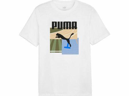 Men’s Short Sleeve T-Shirt Puma GRAPHICS Summer White Sale