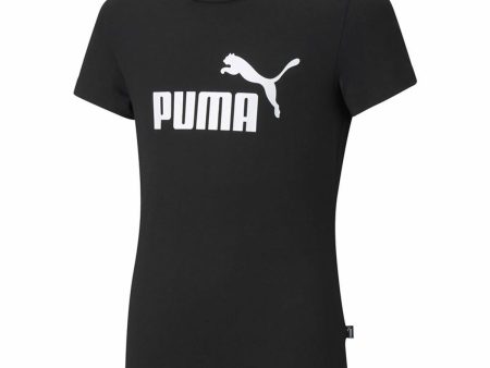 Child s Short Sleeve T-Shirt Puma Ess Logo G Black Supply