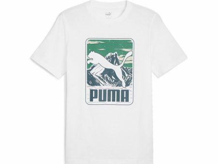 Men’s Short Sleeve T-Shirt Puma GRAPHICS Mountain White on Sale