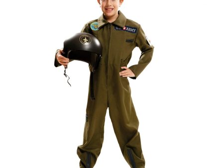 Costume for Children My Other Me Top Gun Aircraft Pilot 5-6 Years Green Supply