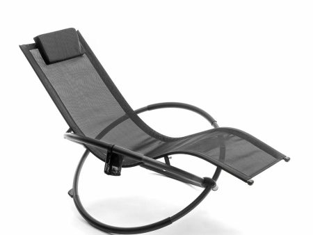 Folding Orbital Rocking Sun Lounger InnovaGoods Rockorb Black (Refurbished B) on Sale