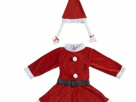 Costume for Children 9-13 Years Mother Christmas White Red (6 Units) Online Sale