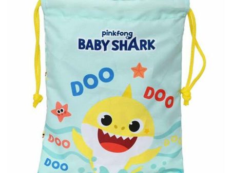 Backpack with Strings Baby Shark Beach day Yellow Light Blue 20 x 25 cm For Cheap