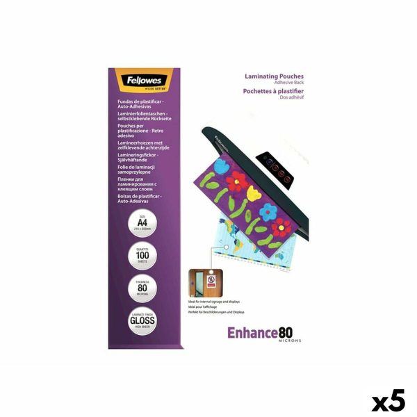 Laminating Pouches Fellowes 100 Pieces Transparent A4 (5 Units) Sale