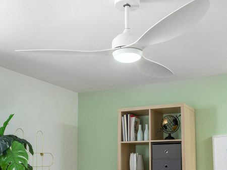 LED Ceiling Fan with 3 ABS Blades Flaled InnovaGoods White 36 W 52  Ø132 cm Fashion