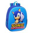 3D School Bag Sonic Speed Blue 27 x 33 x 10 cm Fashion