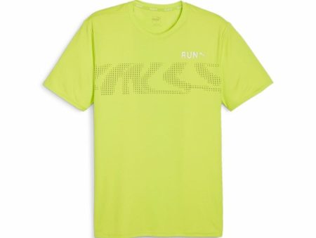 Men’s Short Sleeve T-Shirt Puma RUN FAVORITE S GRA Light Green Online Sale