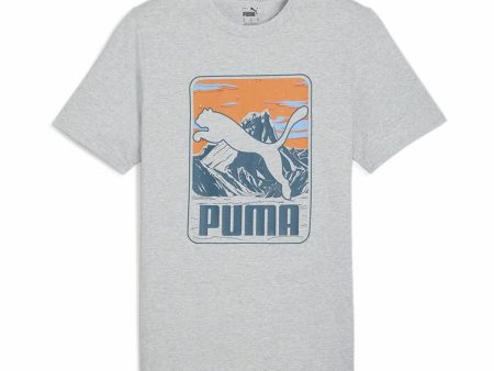 Men’s Short Sleeve T-Shirt Puma GRAPHICS Mountain Grey For Discount