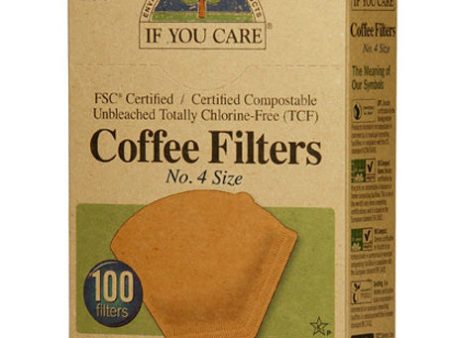 IF YOU CARE - Coffee Filters No 4 Size Cone Brown - 100 Filters Online now