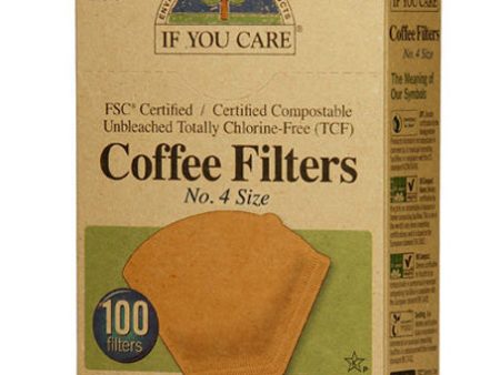 IF YOU CARE - Coffee Filters No 4 Size Cone Brown - 12 x 100 Filter Packets Online Sale