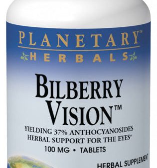 PLANETARY HERBALS - Bilberry Vision 100 mg - 30 Tablets on Sale