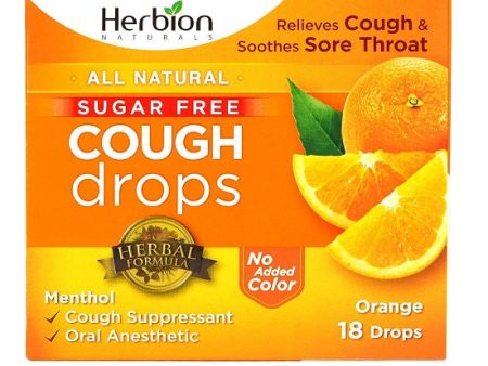 HERBION - Cough Drops Orange Sugar Free - 18 Drops Fashion