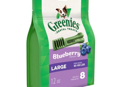 GREENIES - Blueberry Dental Dog Treats Large - 8 Treats (12 oz. 340 g) Supply