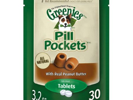 GREENIES - Pill Pockets Tablets Dog Treats  Real Peanut Butter Flavor - 30 Treats (3.2 oz. 90 g) Hot on Sale