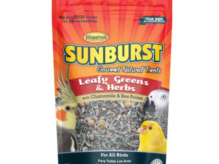 HIGGINS - Sunburst Leafy Greens & Herbs Gourmet Treats for all Birds - 1 oz. (28.35 g) For Cheap