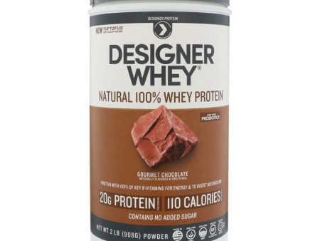 DESIGNER WHEY - 100% Premium Whey Protein Powder, Gourmet Chocolate - 2 Lbs. (908 g) Discount